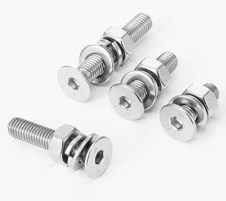 satın al DIN7991/GB70.3 Hex Soket Countersunk Baş Makine vida c/w Hex Fındık,Düz yıkama makinesi, Bahar yıkama makinesi montajları online manufacture