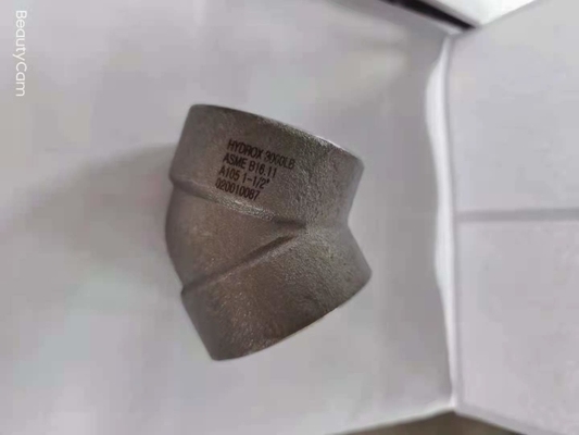 Dövme Çelik Boru Montaj Soket Kaynak 45 Derece Dirsek 3000LB ASME B16.11