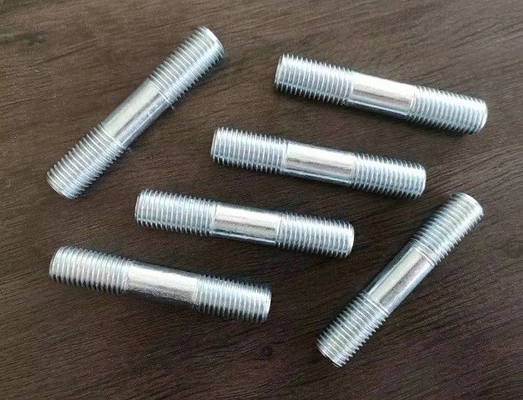 Çinko Kaplama Çelik Çift Uçlu Cıvata Elektro Galvanizli Bağlama Tipi Dişli Saplamalar