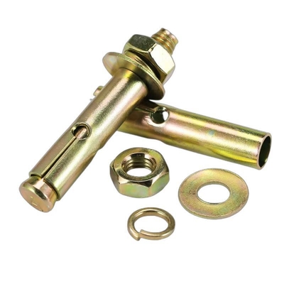 Karbon çelik renkli çinko kaplamalı koltuk genişleme çentiği delikli C / W Hex Nut & Wahser