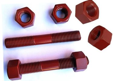 Somunlu Yüksek Sıcaklığa Dayanıklı PTFE Çift Uçlu Dişli Saplama Cıvataları